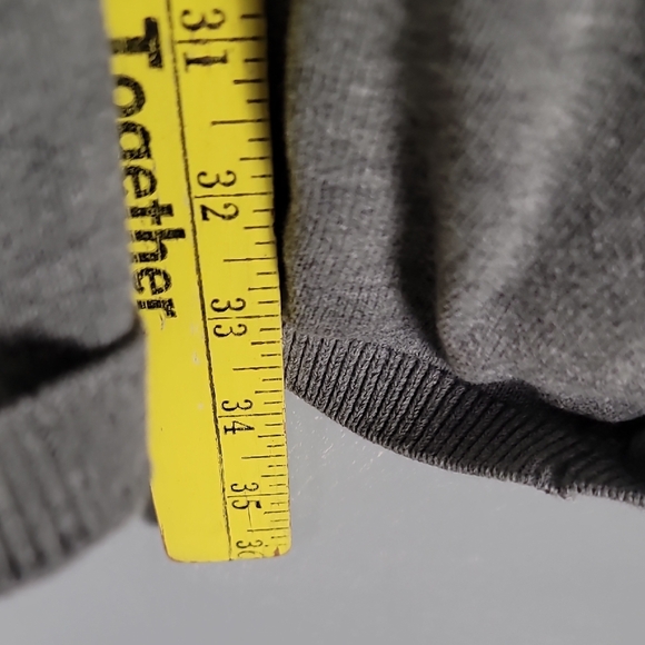 Old Navy Gray and Yellow Fitted Ribbed 3/4 Sleeve Sweater Dress - Picture 4 of 8